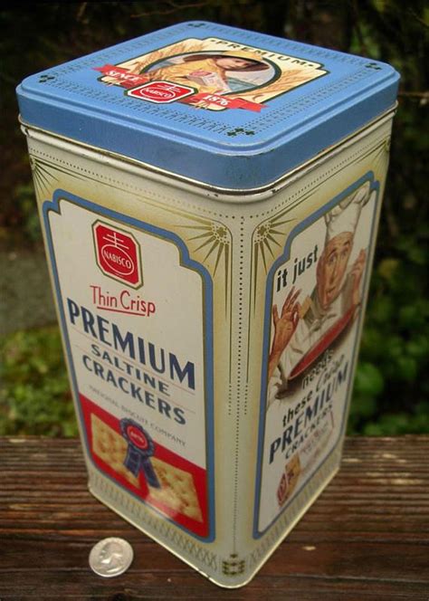 nabisco metal cracker box|vintage premium saltine cracker tin.